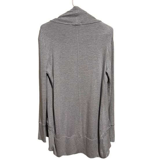 ATHLETA- Pranayama Wrap Cardigan Heather Blue Thumbholes Long Sleeved Small TALL - Picture 8 of 14
